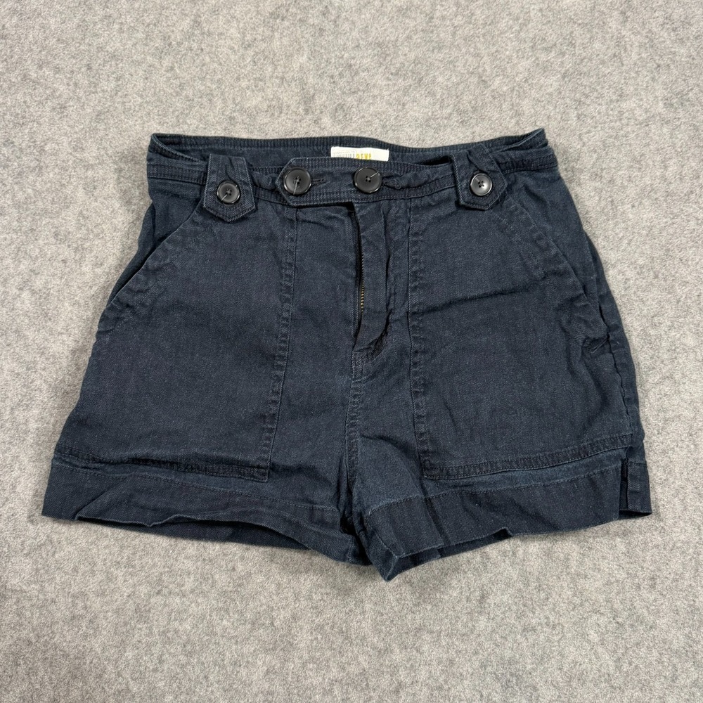 Anthropologie Maeve Black Linen The Colette Sailor Shorts‎ Women's Size 2